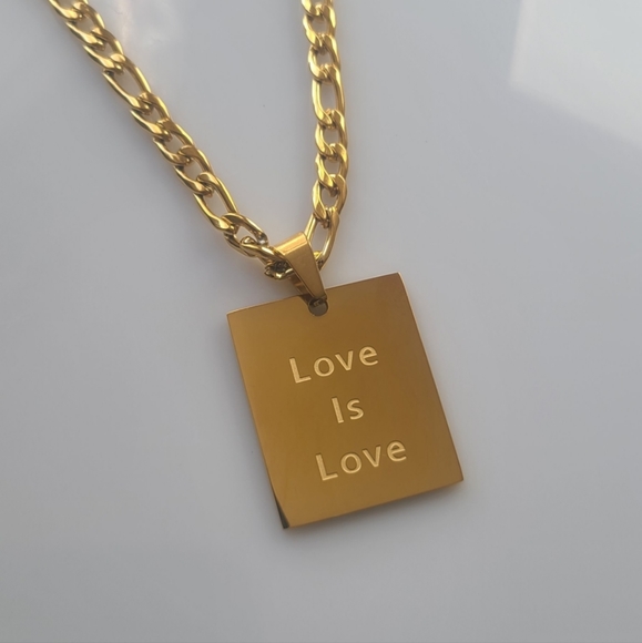Gold Affirmation Pendant Necklace - Picture 3 of 4